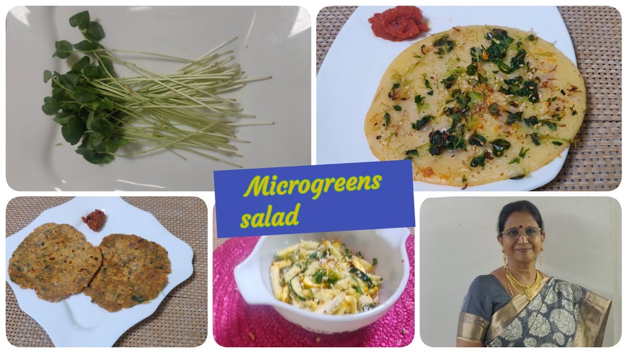 Microgreens  Zucchini salad + kambu Paratha with kollu Microgreens +  microgreens Uthappam